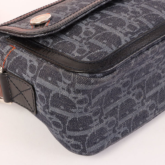 DIOR Flightline Denim Trotter Pattern Shoulder Bag Indigo/Orange - Picture 7 of 12